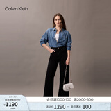 Calvin Klein【毕业礼物】单肩包链条包包字母旋扣翻盖CK女包斜挎马鞍包DH3240 YAF-牛乳白 OS