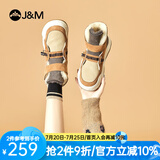 快乐玛丽（J&M）雪地靴女2024冬季新款短筒靴加绒保暖女靴时装皮毛一体棉鞋女东北 驼色【经典爆款 雪地畅行】 37 235mm