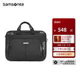 新秀丽（Samsonite）男士商务公文包 大容量通勤笔记本电脑手提包 生日送礼 BP0 黑色 男士公文包15.6英寸