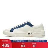 FILA FUSION斐乐男鞋POP帆布鞋潮牌男子潮流板鞋街拍运动休闲鞋男 奶白/徽章蓝-GB 40