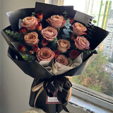 薇尼（LVINI）鲜花速递同城配送玫瑰生日花送男女友上海广州深圳东莞杭州重庆 11朵卡布奇诺花束