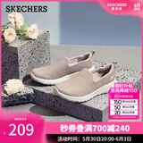 斯凯奇（Skechers）女鞋夏季透气一脚蹬健步鞋子女款软底减震休闲运动网面鞋15600 女款/灰褐色/TPE 36.5