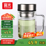 富光双层玻璃杯支持团购定制泡茶杯办公杯带把 大容量男女水杯子580ML