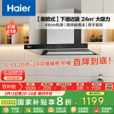海尔（Haier）抽油烟机大吸力 【山茶花】新欧式顶吸式深潜近吸 24风量自清洁 政府补贴20%油烟机ET906S