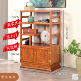 瑞呈堂（RUICHENGTANG）实木博古架 新中式榆木新品储物柜带门置物架落地 书柜多宝阁 博古架梨花色68*38*108高免安装