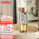 膳魔师（THERMOS）双层玻璃杯商务办公高档水杯男士泡茶杯车载水杯茶水分离节日礼物 TCGB-400-GD金色