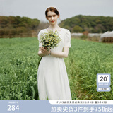 范思蓝恩月光裙 白色连衣裙女夏初恋领证小白裙24FS12002 白色 S