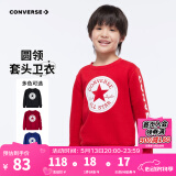 Converse匡威男童卫衣春秋新款上衣女大童套头打底衫加绒长袖红色儿童卫衣 探戈红-加绒 24批冬 160 /76 【建议身高152-158cm】