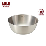 无印良品（MUJI）  不锈钢 盆 餐具 家用揉面盆洗菜发面盆  和面盆 料理盆 银色 L 直径22*高9.5cm 9A