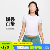 耐克(NIKE)春夏女短袖圆领T恤 运动休闲 紧身衣FV5509-100 白M