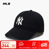 MLB帽子男女软顶棒球帽虞书欣明星同款运动鸭舌帽3ACP6601N-50BKS-F