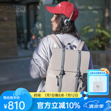 GASTON LUGA原创潮牌背包男双肩包皮大容量男女电脑包书包防水旅行商务出差 浅灰褐13英寸