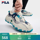 斐乐（FILA）官方掠夺者2男鞋跑步鞋网面鞋老爹鞋运动休闲鞋 白芦笋/徽章蓝-WI 41
