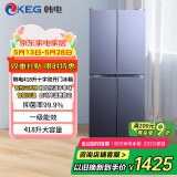韩电（KEG）冰箱418升十字四开门双开门冰箱超薄家用一级能效360°循环制冷大容量对开多门电冰箱 418升【54cm超薄三温区+1级能效】钛银灰