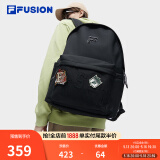 FILA FUSION斐乐潮牌情侣款男士女士背包春新款双肩包书包电脑包 深黑-BK XS