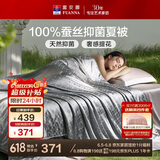 富安娜蚕丝被子100%蚕丝夏凉被A类抑菌空调被双人夏季薄被芯230×229cm