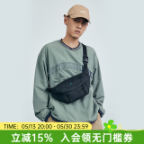 BAGSMART斜挎包潮牌男生胸包运动腰包骑行男士包包女饺子包挎包背包单肩包 经典黑