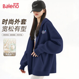 班尼路（Baleno）连帽开衫卫衣女秋冬季2025新款潮牌星星长袖上衣宽松百搭外套女装