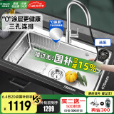 欧琳（OULIN）【国补立减15%】厨房水槽大单槽洗菜盆大单槽304不锈钢水槽