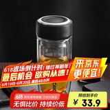 希乐玻璃杯双层玻璃水杯高颜值男士商务办公茶水分离杯便携泡茶杯子