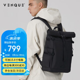 VENQUE范克户外旅行卷口双肩包男士皮质高级感背包女防泼水摄影电脑包