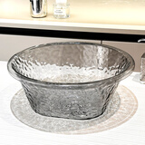 尊慕斯洗脸盆塑料大小号单盆学生宿舍卫生间洗手洗头洗衣服洗脚厨房菜盆 加厚多用盆-透灰色（小号/1个装)