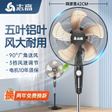 志高（CHIGO）电风扇落地扇家用台式夏天小宿舍遥控立式摇头工业大风力电扇 16英寸机械铝叶五叶定时1.7米线