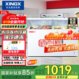 星星（XINGX） 315升 双温双箱冰柜 大冷冻小冷藏  卧式冰箱 大容积顶开门冷柜 BCD-315JE国家补贴