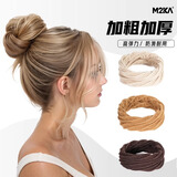 M2KA高马尾发圈女高弹力头绳扎头发不伤发绳皮筋 斜纹毛巾美拉德*5条