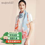 宝石蝶真丝丝巾女100%桑蚕丝旗袍披肩围巾女妈妈生日礼物女礼盒/牡丹1