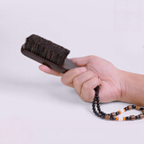 山中玉文玩刷子紫光檀黑猪鬃软硬毛橄榄核桃金刚菩提玉器保养清理工具 紫光檀【小凤尾】硬猪鬃刷