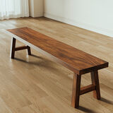 斯聚逅蓝全实木长凳加宽家用餐桌长板凳茶桌长椅简约创意长条凳长条凳 经典款实木长凳子 120x30x45