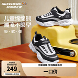 Skechers斯凯奇儿童运动鞋秋冬镭射熊猫鞋轻便防滑大童男女跑步鞋302576L 黑色/白色/BKW/镭射 36