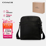 蔻驰（COACH）【品牌直供】男士小号单肩斜挎包黑色牛皮革4011QBBK