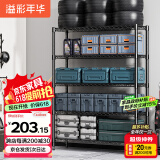溢彩年华 置物架落地多层仓储货架层架家用阳台储物架厨房收纳架子2805BK