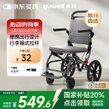 鱼跃(yuwell)手动轮椅车1100A折叠老人轻便便携式手推车旅行可上飞机