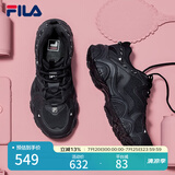 FILA斐乐猫爪鞋女鞋老爹鞋休闲鞋女休闲复古厚底运动鞋 猫爪四代-黑BK 36.5