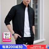 阿迪达斯（adidas）男装夹克 25夏新款运动服休闲防风开衫跑步健身时尚快干透气外套 经典黑/时尚三条纹 【针织立领】 S 【165-170cm/110-120斤】