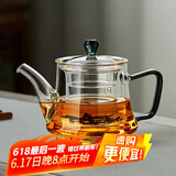 绿昌明茶壶泡茶玻璃茶具耐高温煮茶壶加厚泡茶壶办公家用茶壶490ml
