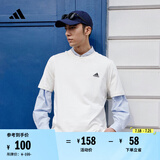 adidas情侣休闲纯棉上衣圆领短袖T恤男女夏季阿迪达斯官方轻运动 米白 M