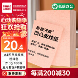天章 （TANGO）A4封面纸 双面凹凸皮纹纸 压纹纸 云彩纸 封皮纸 彩色卡纸标书封面硬厚手工卡纸 浅粉色210g100张