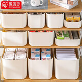 爱丽思（IRIS） 收纳盒桌面塑料收纳箱化妆品内衣物整理玩具盒爱丽丝桌面储物盒 【特大号】 白色 有盖