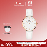 丹尼尔惠灵顿（DanielWellington）DW手表女表32mm金色边白盘白皮带学生手表节日礼物DW00100189