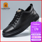 老人头（LAORENTOU）男士皮鞋男春秋商务休闲鞋系带户外运动鞋 3213A039 黑 41