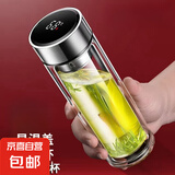 【⭐采销推荐】高硼硅双层玻璃杯泡茶杯茶水分离杯隔热车载水杯 显温盖350ml直筒杯