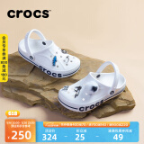 crocs卡骆驰洞洞鞋贝雅卡骆班轻便耐磨一脚蹬休闲鞋|205089 白/深蓝-126 44 (280mm)