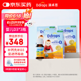 Ddrops滴卓思 新生婴幼儿童营养维生素D3滴剂vd3 初生0-1岁 【3瓶装】