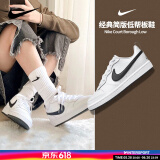 耐克（NIKE）女鞋 2025新款夏季时尚潮流休闲鞋轻便舒适低帮板鞋子大童鞋 简约黑白-104 36.5