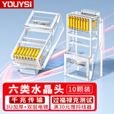 YOUYSI 6类超六类网络水晶头 千兆万兆网线接头 RJ45工程级8P8C电脑网络连接器 六类【工程款】10颗