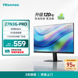 海信27英寸 物理防蓝光爱眼 IPS技术 广色域 120Hz高刷 三微边 办公显示屏 显示器 27N3G-PRO